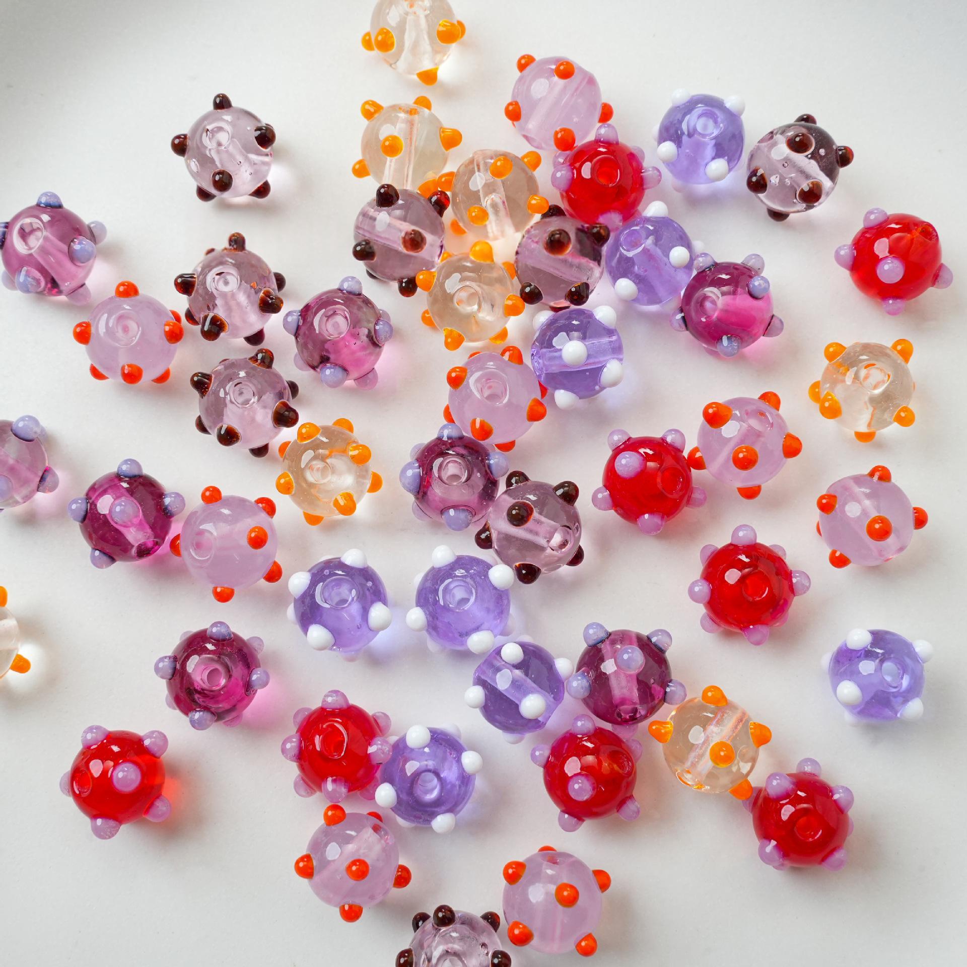 Perles en verre transparent à point de Polka pour les métiers de perles bricolage