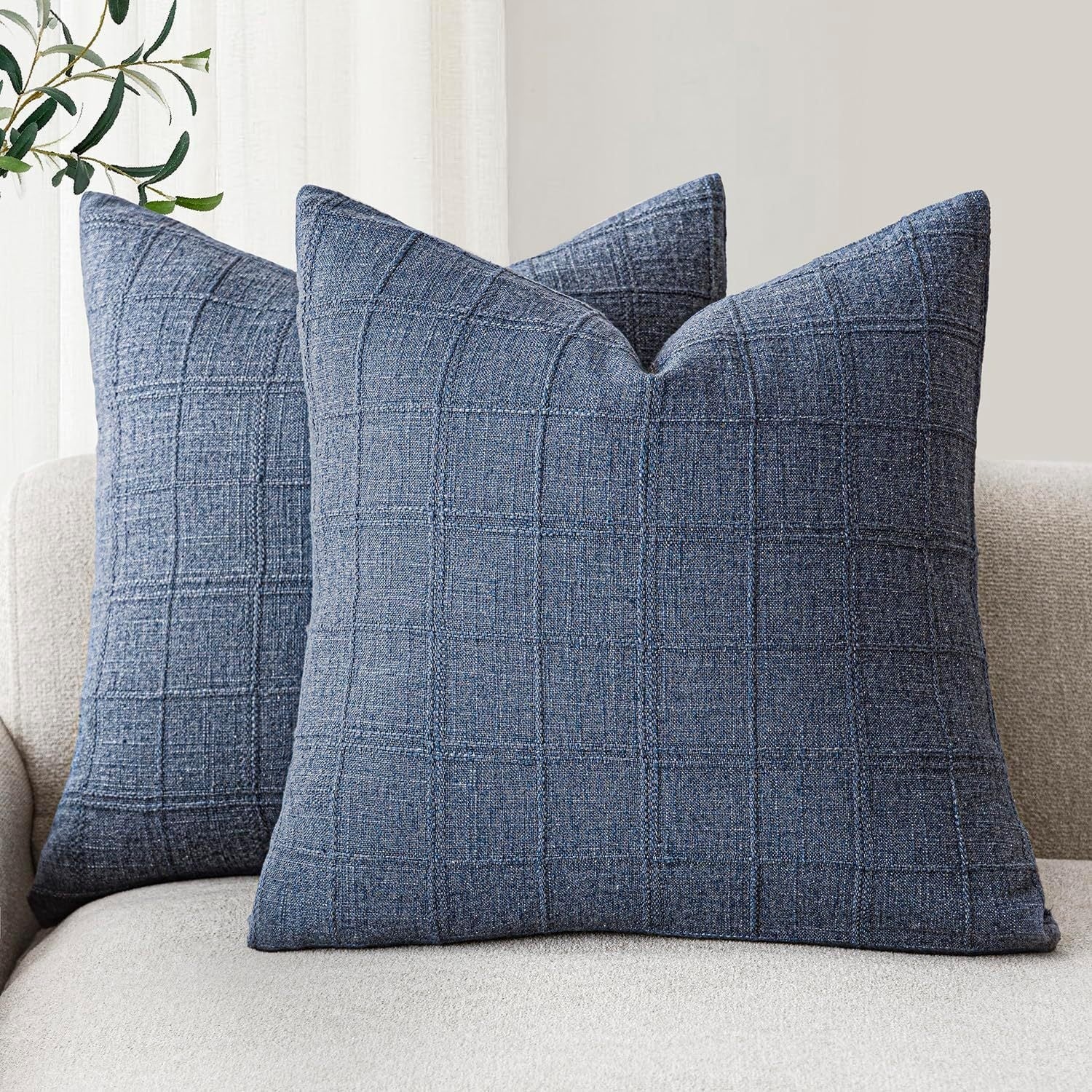 Coussins de canapé pour salon Chenille Plain en couleur solide