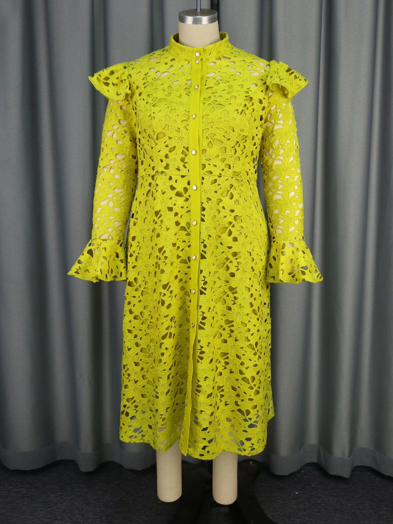 Dentelle Manteau Demi Col Tortue Cardigan Intérieur Robe d'usure