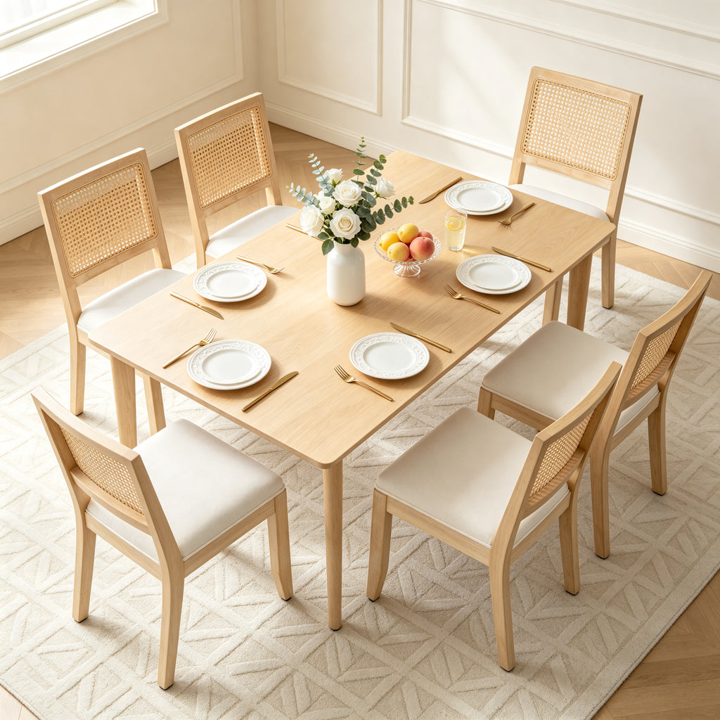 Agritourisme Rattan Chaises à manger Ensemble de 2