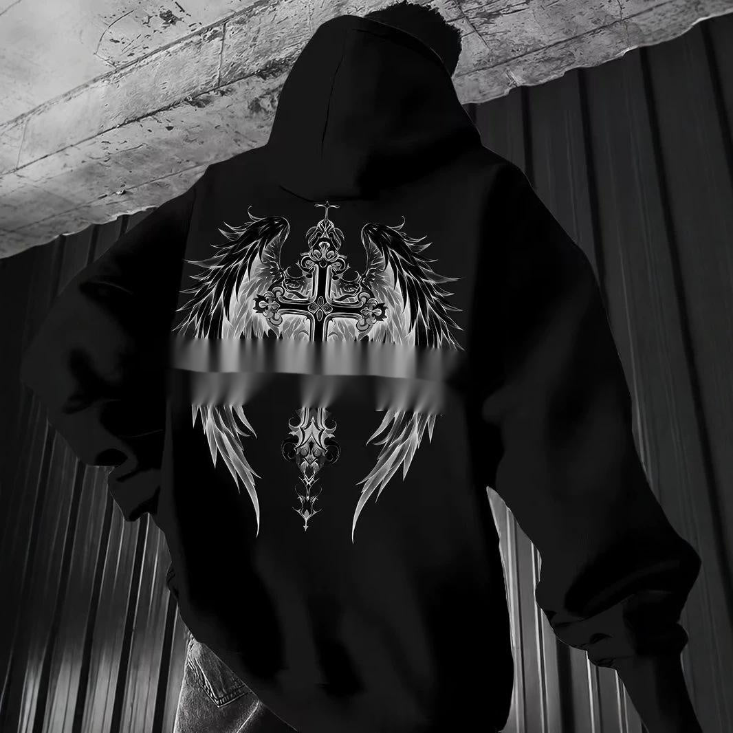 Sweatshirt à capuche imprimé casual homme