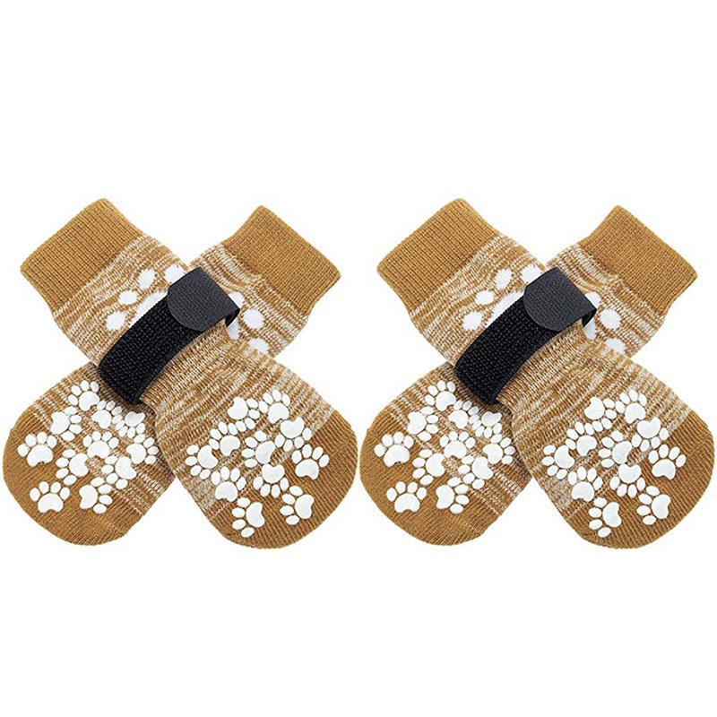 Chien De taille moyenne Chien Imperméable Anti-goutte Chaussette intérieure Chaussette de cheville de chien chaude