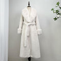 FallHiver Faux Mink Fur-and-cuir Une pièce sur le manche Long Fur Coat