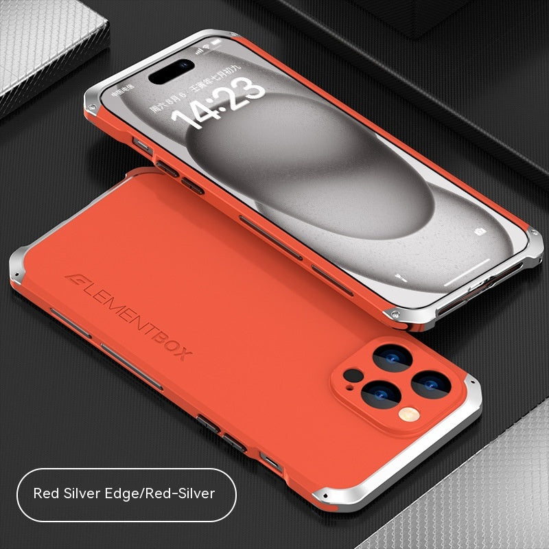 Couvercle de protection pour téléphone portable TPU Cadre métallique Trois sections