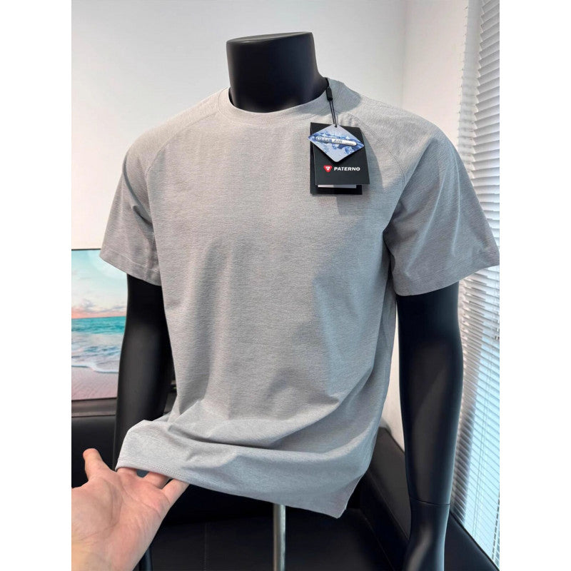 Ice Silk Stretch Fitness T-shirt à manches courtes en gros