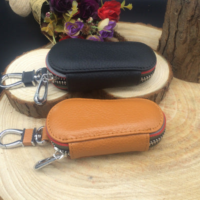 Sac à clé de voiture en cuir universel zipper