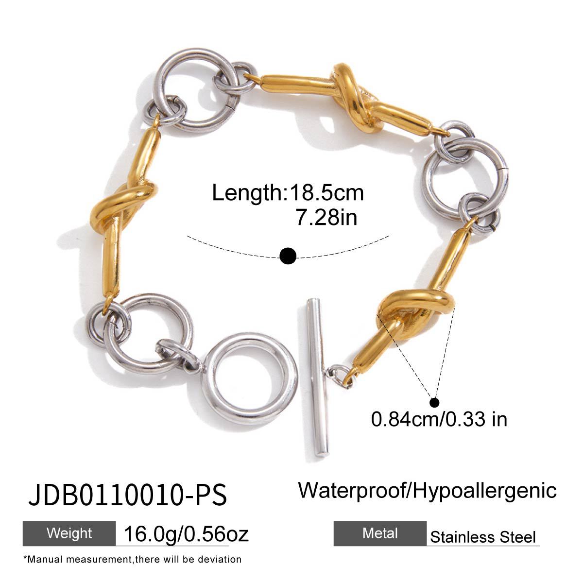 Bracelet en acier inoxydable à noeuds enroulés