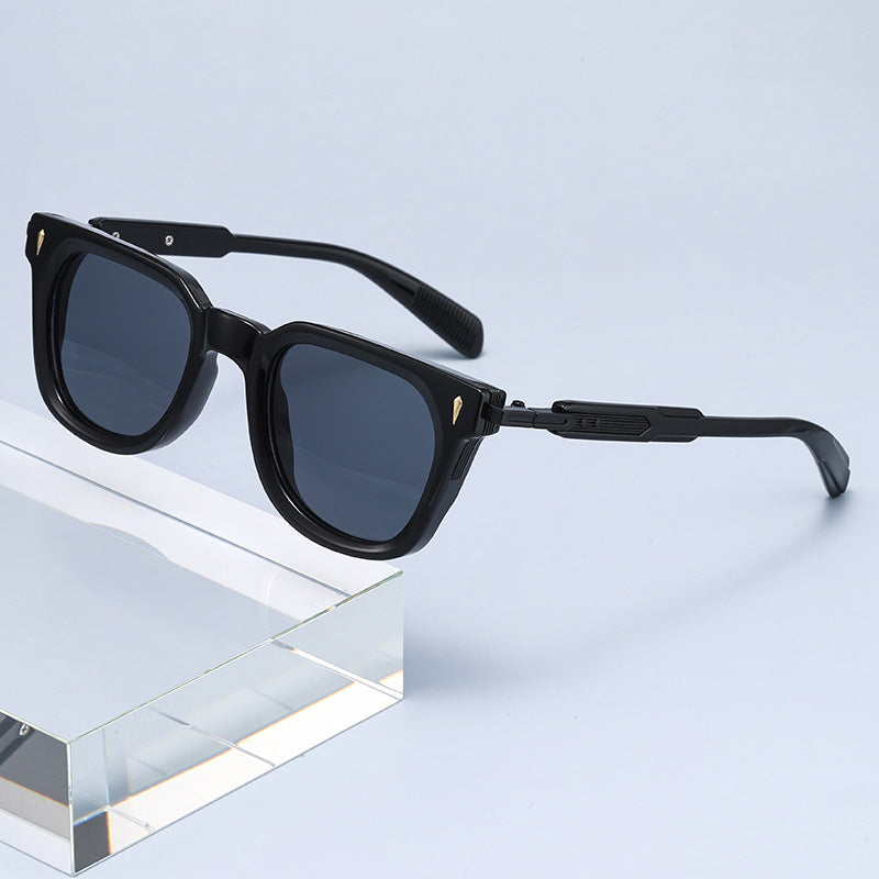 Lunettes de soleil en métal punk à cadre carré à la mode européenne et américaine pour hommes