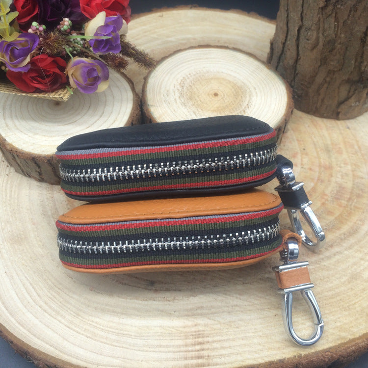 Sac à clé de voiture en cuir universel zipper