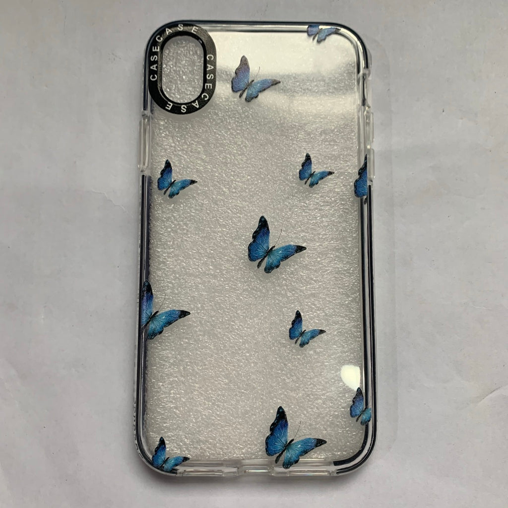 Compatible avec le boîtier de téléphone transparent Blue Butterfly