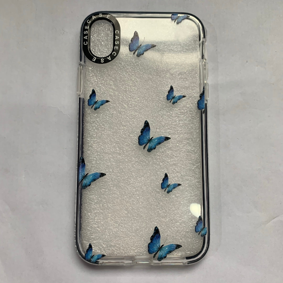 Compatible avec le boîtier de téléphone transparent Blue Butterfly