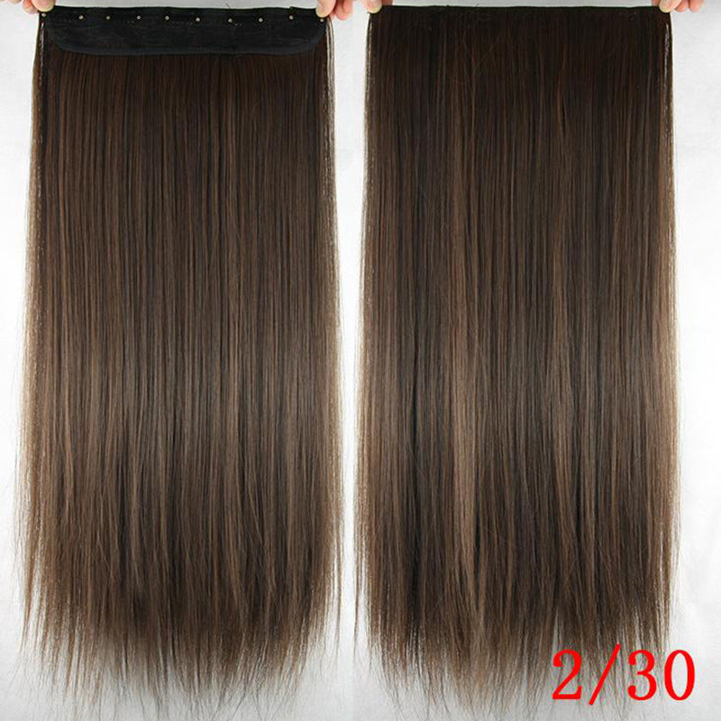 A five-clip faux hair wig piece