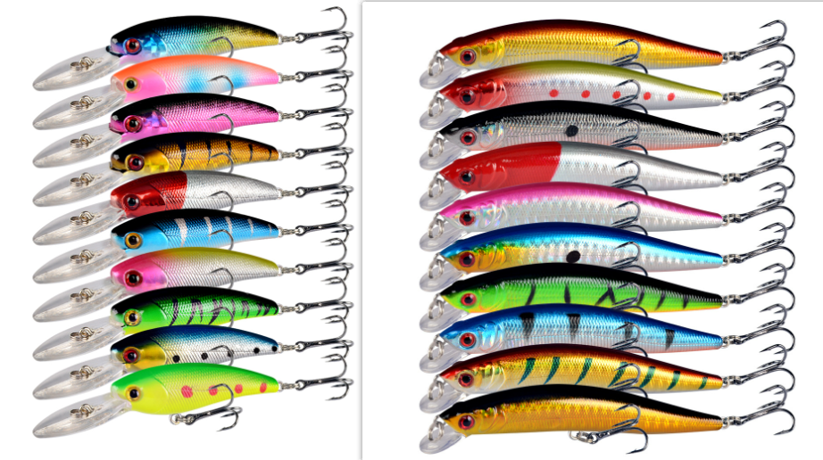 10 Couleur Minorua Bait Plastic Biomimetic Fausse Fausse Bait