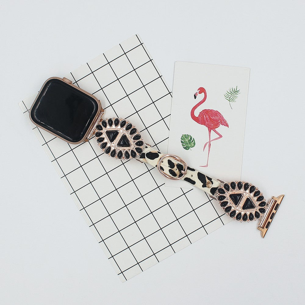 Leopard Imprimer True Horsehair Watchband Multicolore