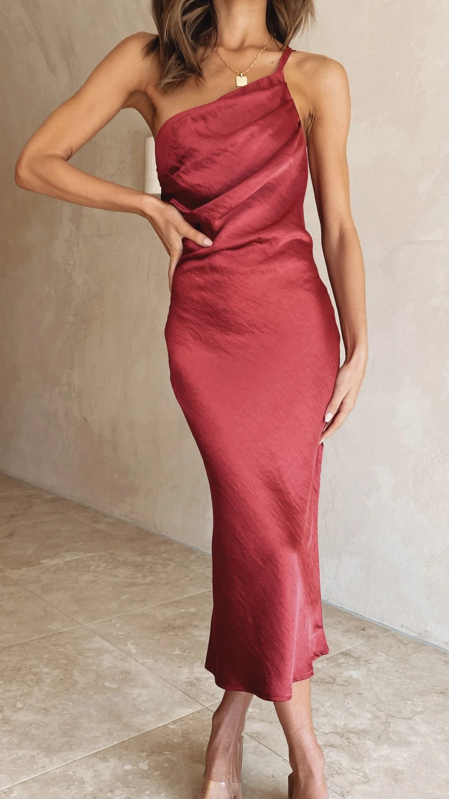 Dos Dentelle Haut Slim Fit Robe