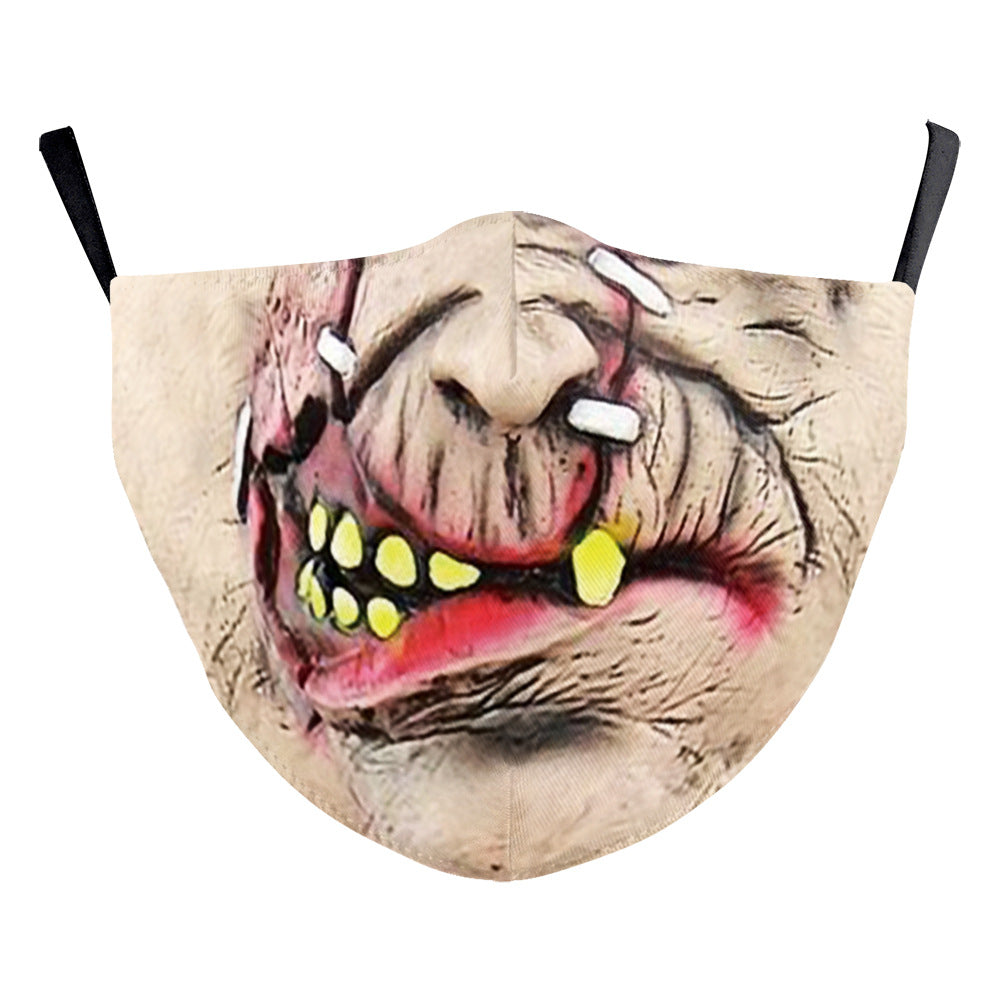 Impression numérique Clown Halloween Funny Horror Double couche Masque de poussière