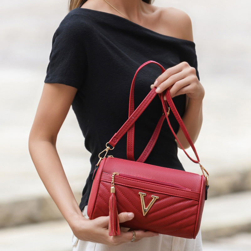 Sac à épaule rouge élégant et polyvalent