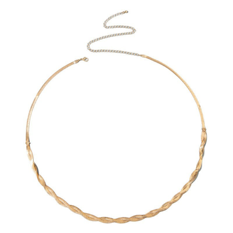 Ceinture de taille à chaîne de serpent à paille métallique