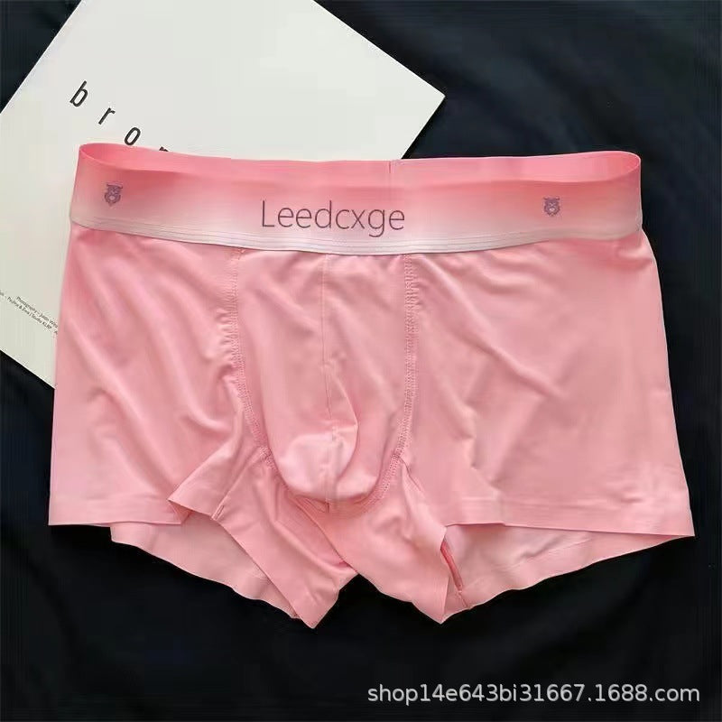Ice Silk Sous-vêtements Homme Garçons Solid Couleur Lumière Respirant Pas de Boxer Sens