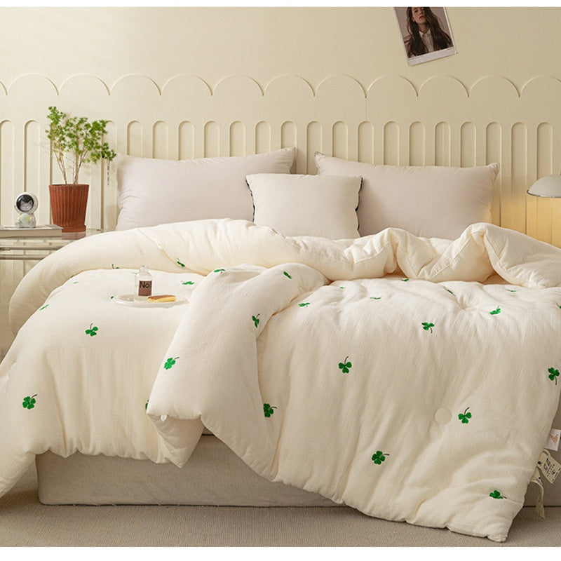 Double couche Gauze Soybean Fibre échauffante Quilt unique pour le printemps et l'automne