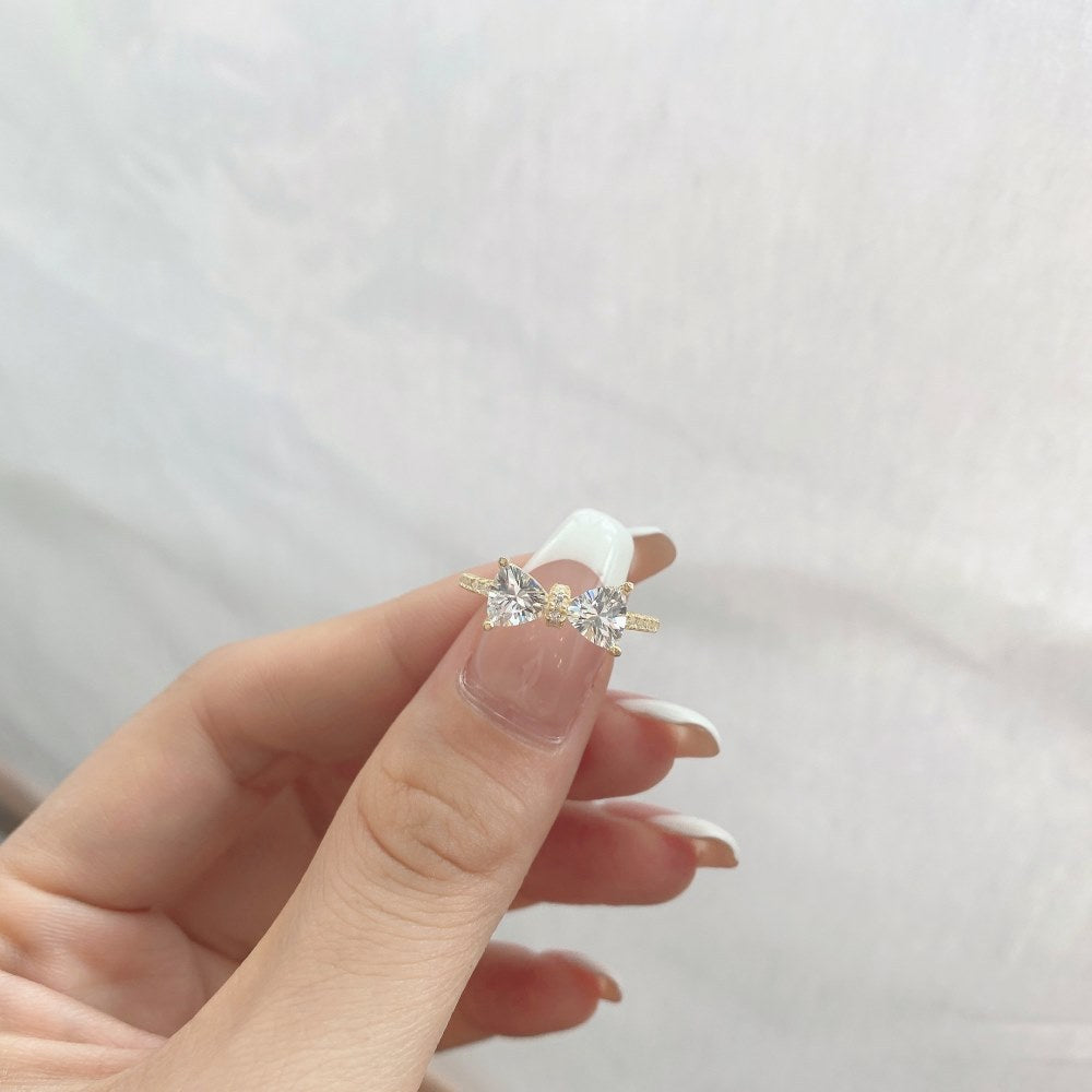 S925 Anneau femme en argent sterling Bow