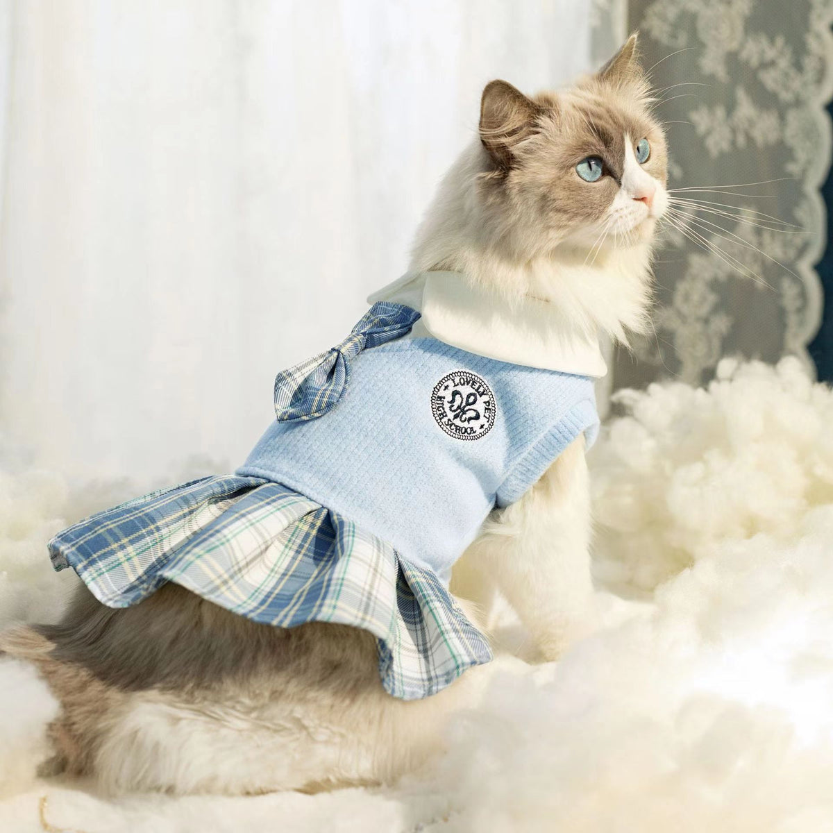 Vêtements de chat pour chiens de compagnie Jupe de tartan