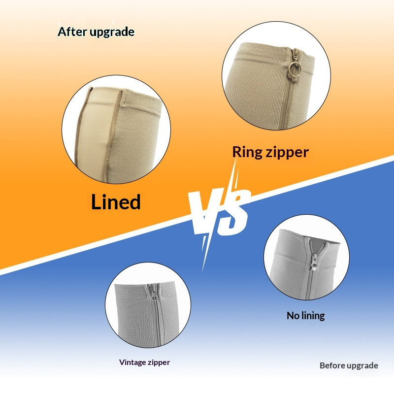 Chaussettes de calf à compression zippée de plus grande taille
