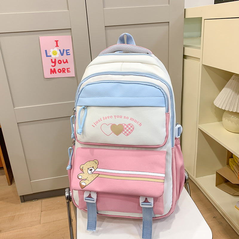 Étudiante Portable Burden Alléviation collège lycée fille grande capacité sac à dos