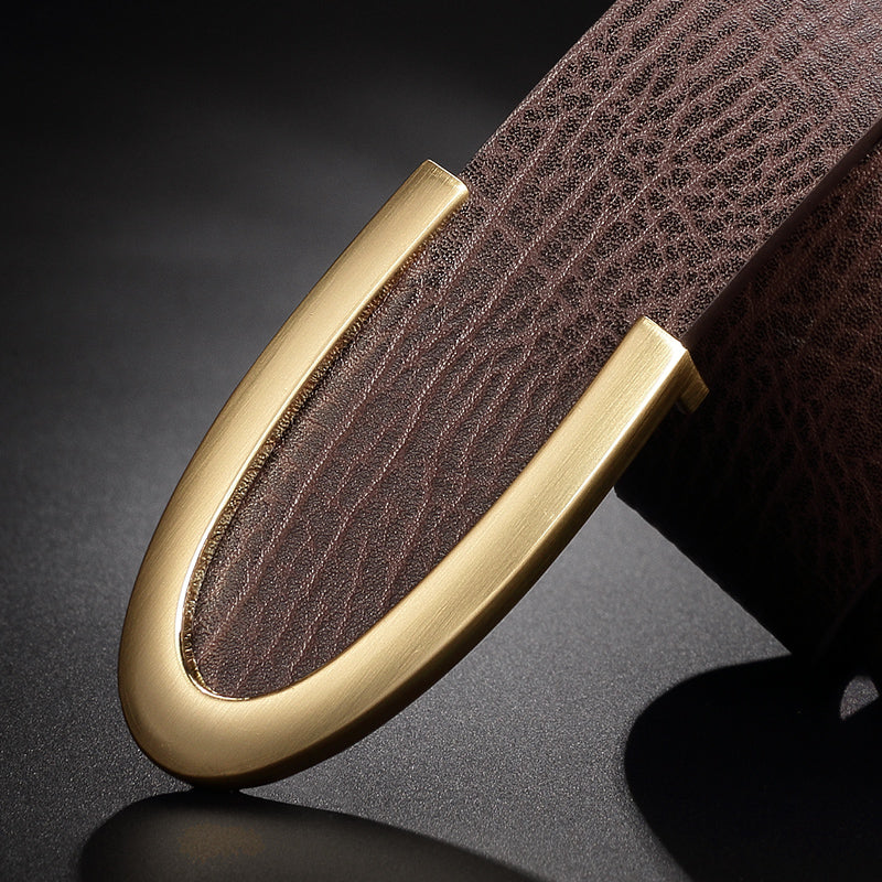 Ceinture en cuir lisse en cuir pour hommes