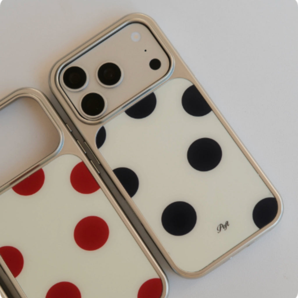 Boitier de téléphone en verre givré Retro Polka