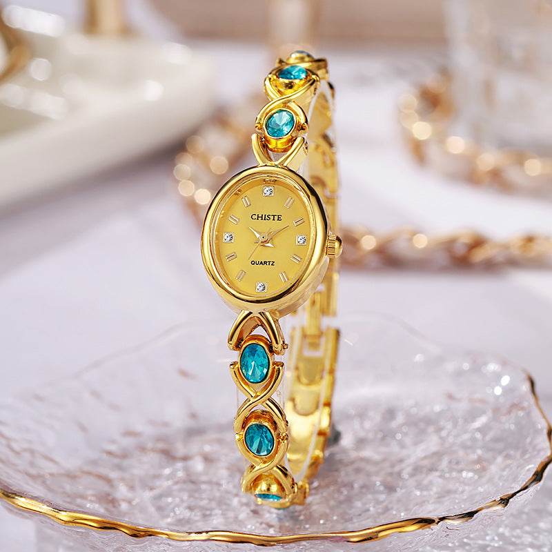 Femmes Couleur Diamant Niche Haute Valeur Apparence Bracelet Montre