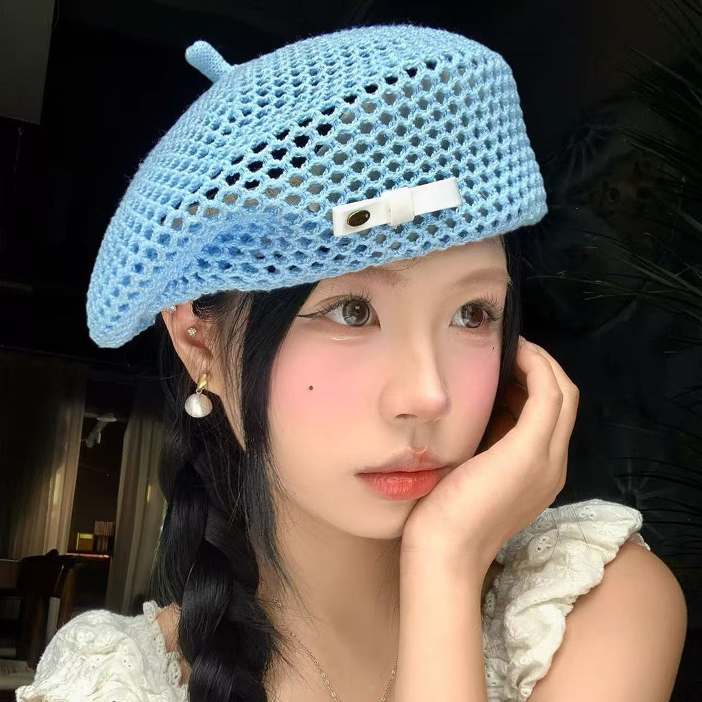 Beret tissée pour femmes style été