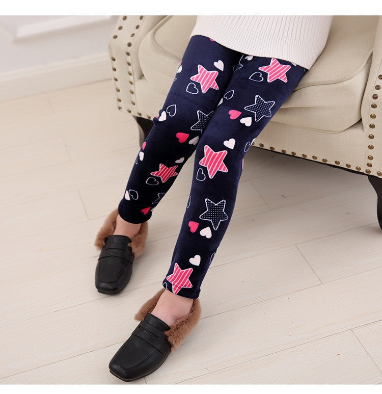 Enfants Pantalon chaud taille mince imprimé Pantalons pour enfants plus âgés