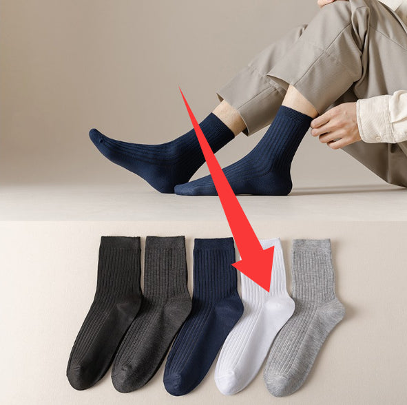 Chaussettes longues en coton de couleur solide pour l'automne Et l'hiver