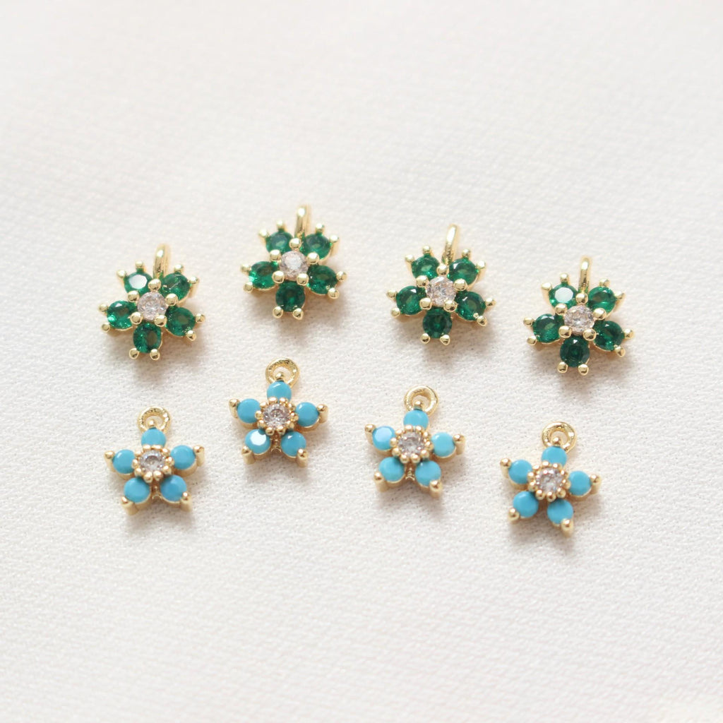 Pendentif à fleurs cinq-pieds avec incrustations de Zircon