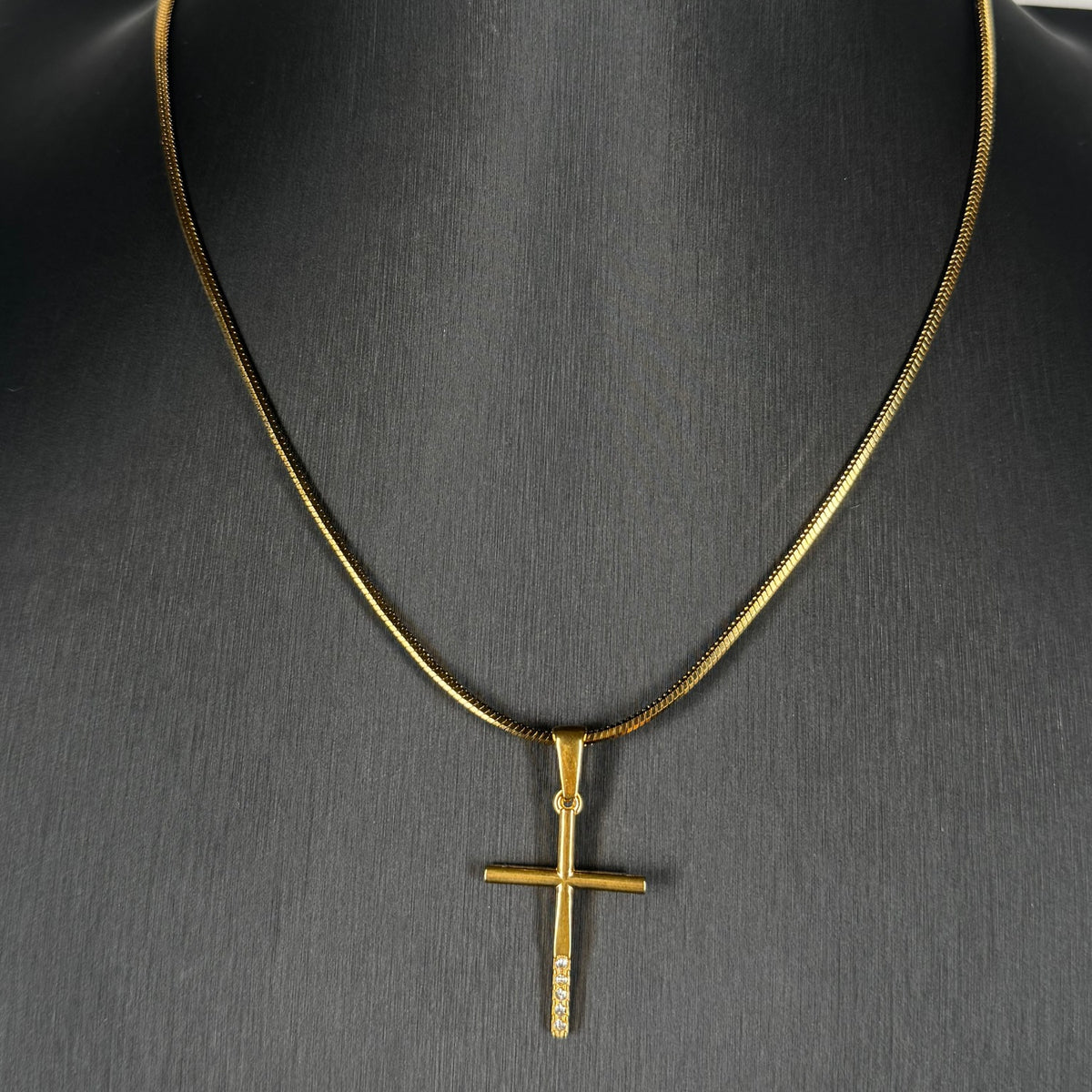 Chaîne Vintage Cross Snake style américain