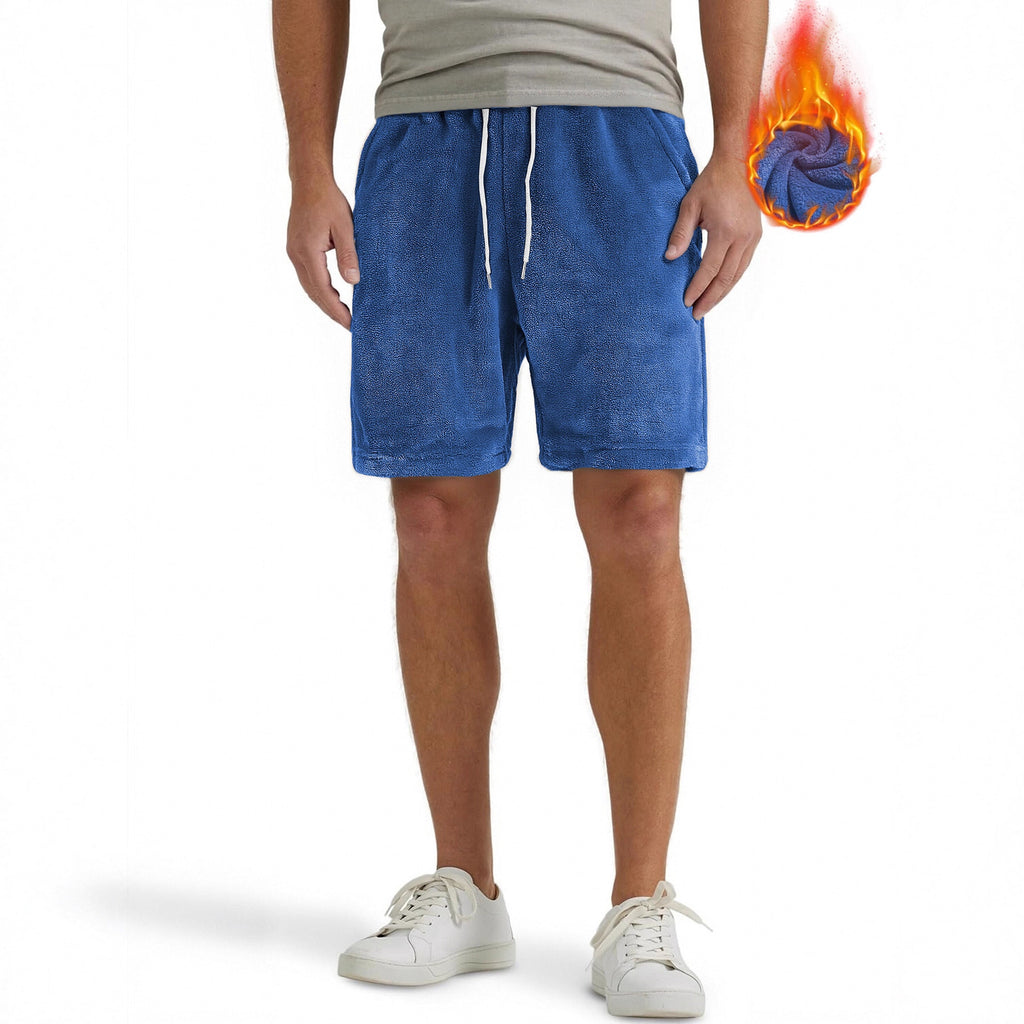 Homme SpringAutomn Coral-Fleece Sports-Style Casual Plus-Size Short