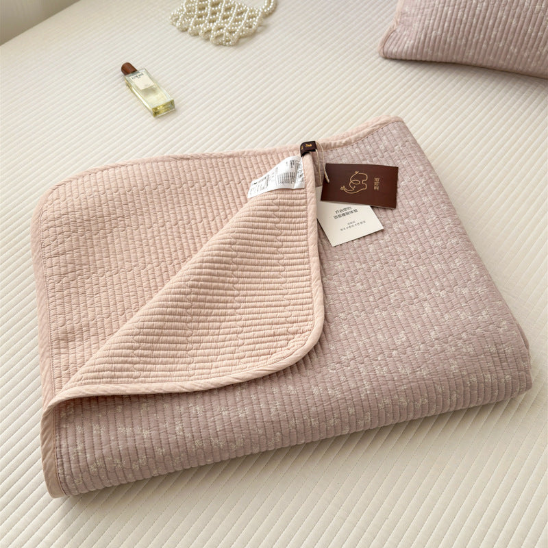 Double-sided pure cotton quilted throw