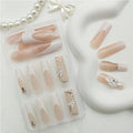24 PCS Fleur Blanche Diamant Papillon Nail Art