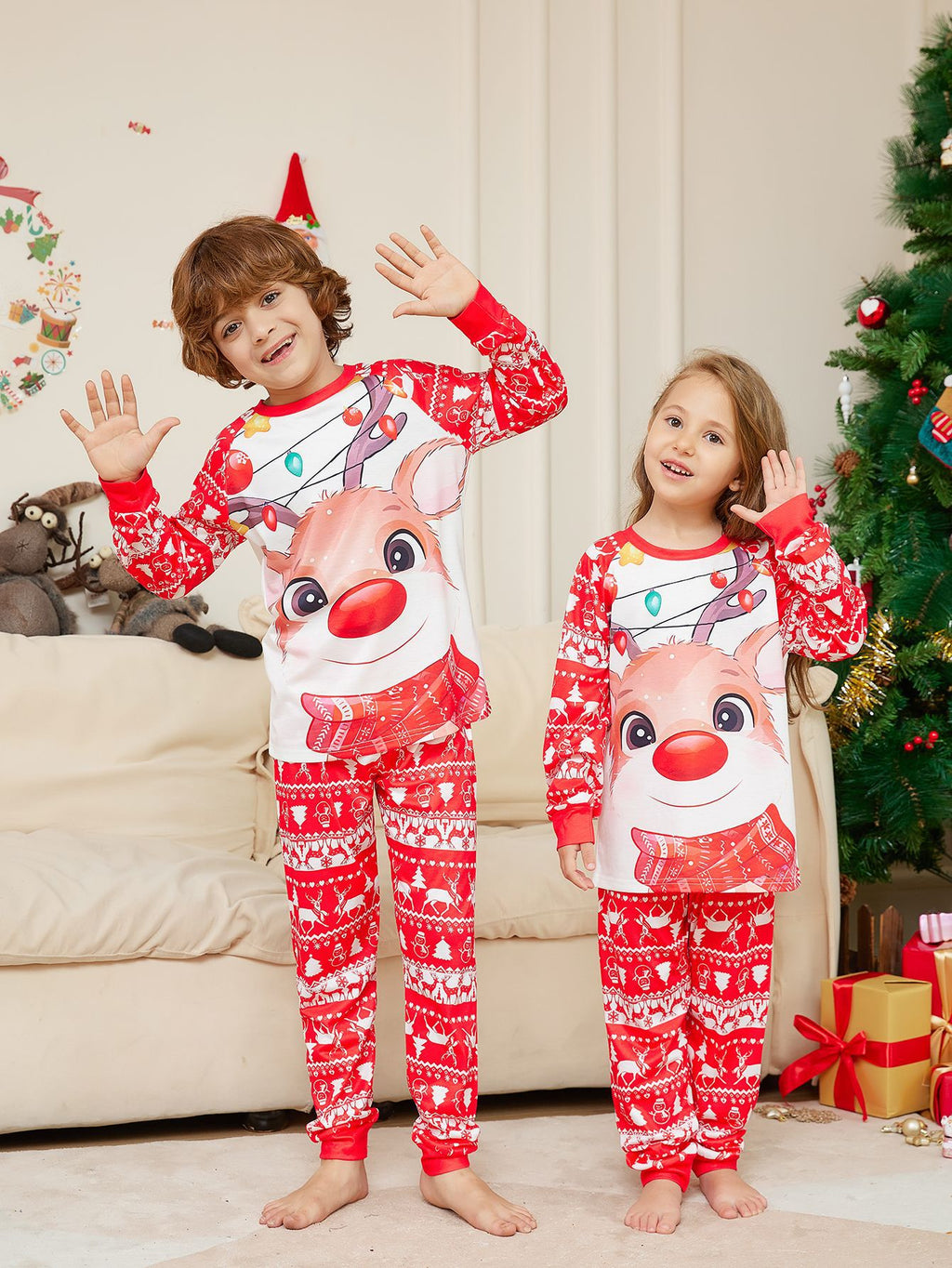 Vêtements de maison parents-enfants de Noël