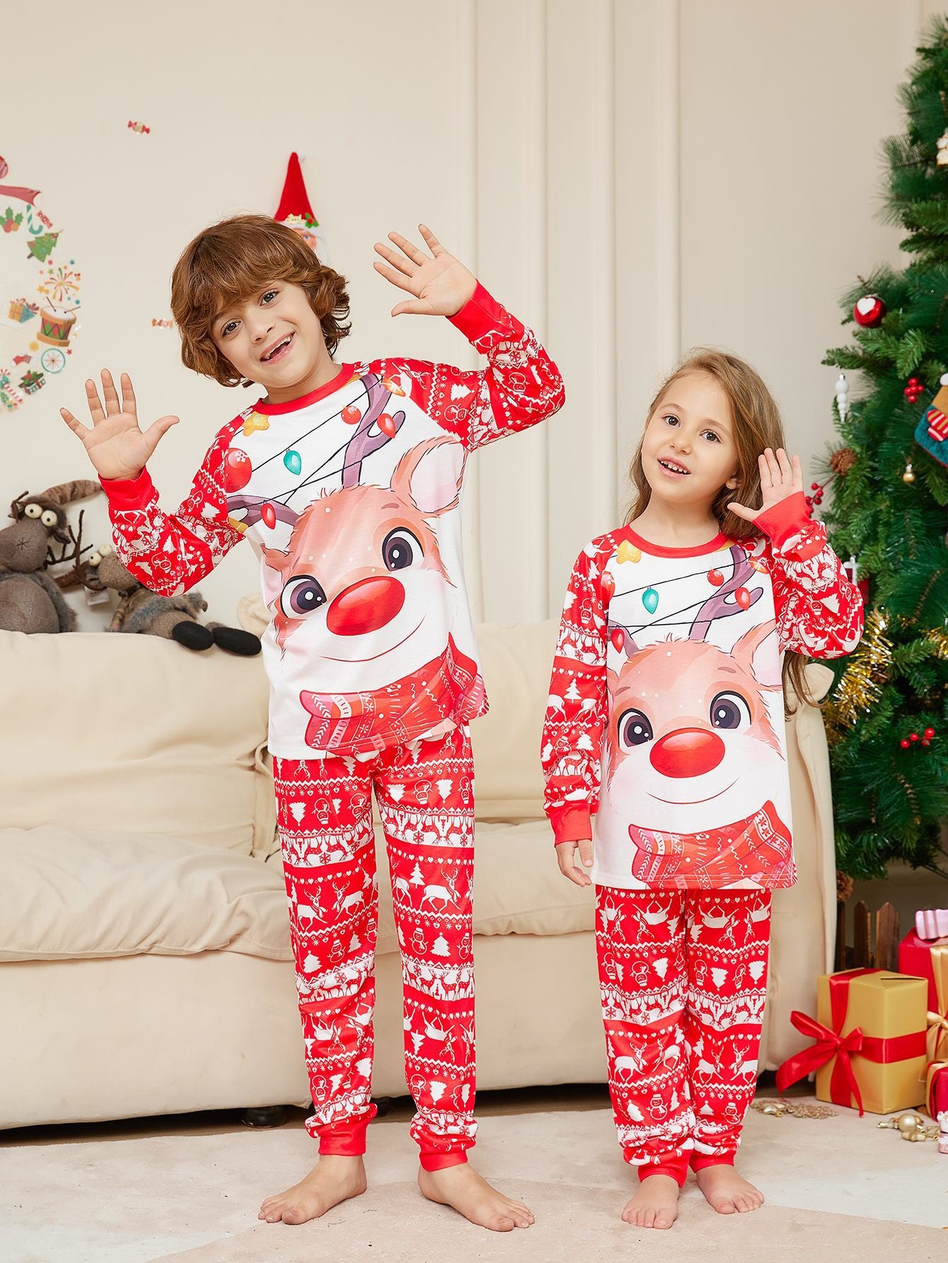 Vêtements de maison parents-enfants de Noël