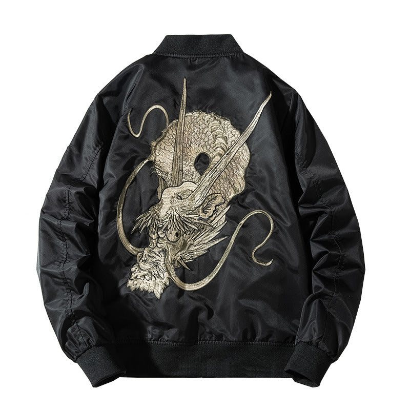 Veste volante de style chinois pour hommes avec design de Dragon brodé