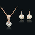 Strass Pearl Collier Ensemble Européen et américain Bijoux de mariage Party Boucles d'oreilles