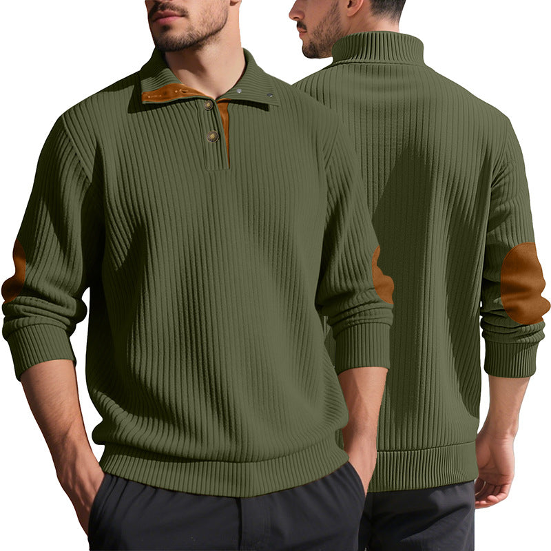 Sweat-shirt de printemps & automne couleur solide Jacquard