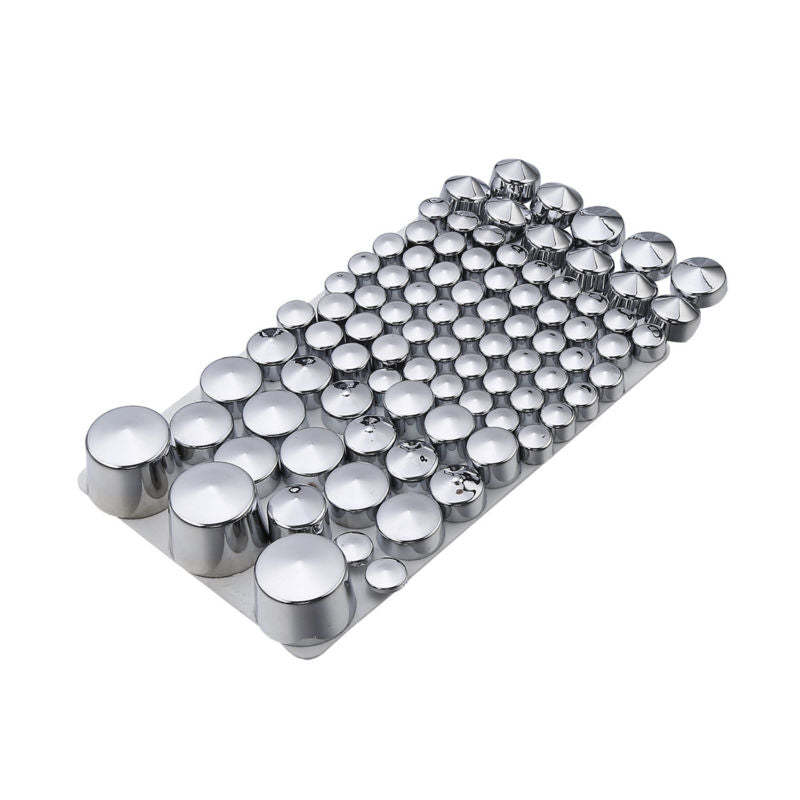 87pcs Moto Chrome ABS Bolt Toppers Kit Softail Twin Cam 1984-2006