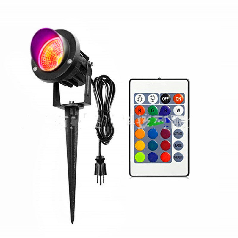 Lampe 10W Rgb à gazon à distance de contrôle coloré Lampe d'arbre extérieur
