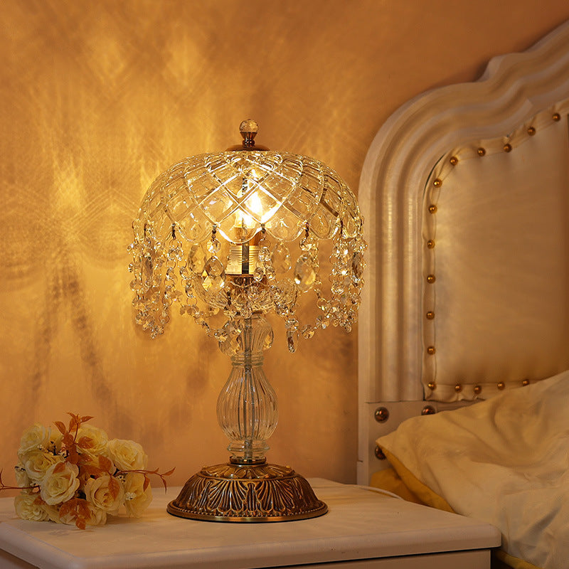 Lampe de table en verre pendentif en cristal de style français