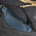 Sac de ceinture en cuir Retro Crazy Horse multifonctionnel homme