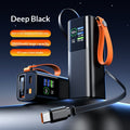 Chargeur portable haute puissance avec câble rétractable charge rapide écran couleur TFT Et Alu