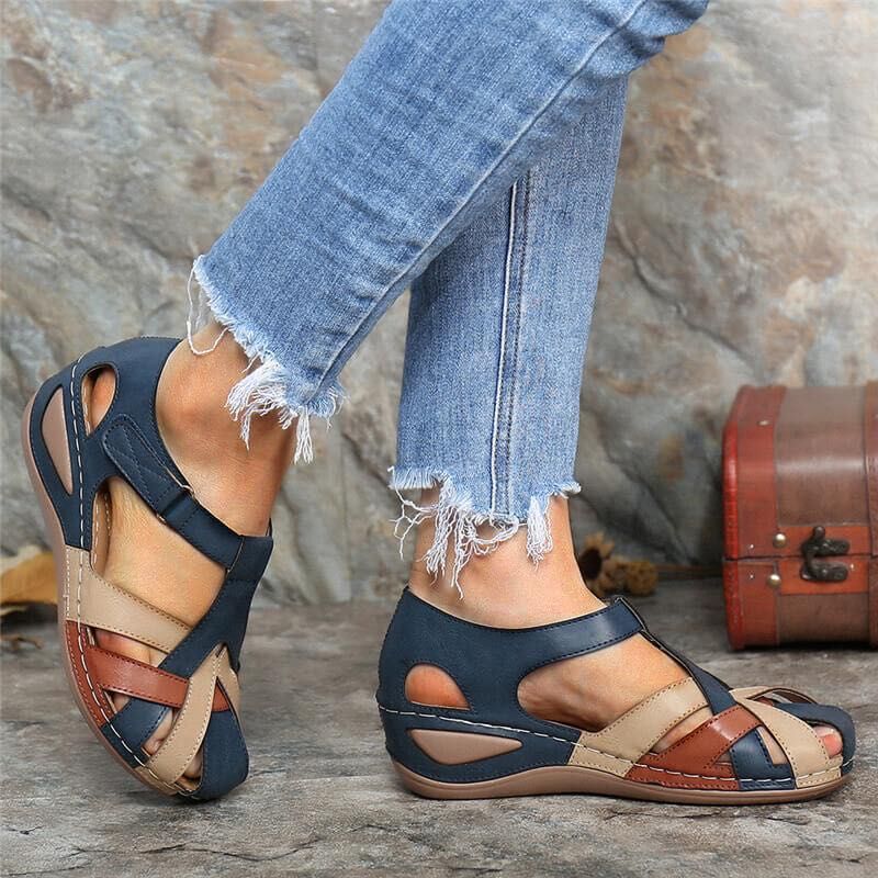 Sandales d'été Imperméable Couleur Mixte Design Wedges Chaussures Femmes